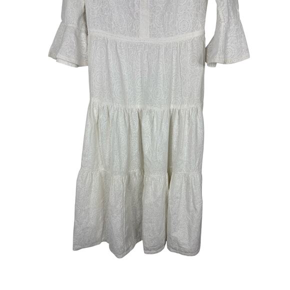 Le Sirenuse Taxi Bella Maxi Dress Embroidered Tiered Garden Summer Boho Party S - Picture 6 of 9